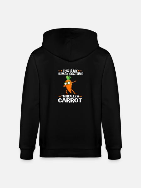 Carrot Vegetables - Stanley/Stella CULTIVATOR  Unisex Organic Hooded Jacket - black