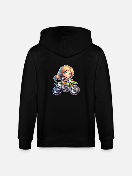 Motocross Women Girls Girl - Stanley/Stella CULTIVATOR  Unisex Organic Hooded Jacket - black