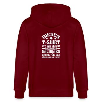 Neighborhood Best Neighbor - Stanley/Stella CULTIVATOR  Unisex Organic Hooded Jacket - burgundy - Back - Anna (173cm)