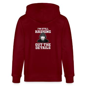 Cybersicherheitsexpertise von ethischen Hackern - Stanley/Stella Unisex Bio-Kapuzenjacke CULTIVATOR  - Burgunderrot - Hinten - Anna (173cm)