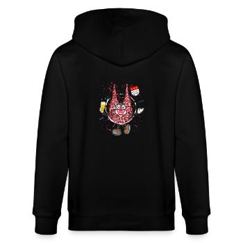 Kölner Dom Karneval Clown mit Bier - Stanley/Stella Unisex Bio-Kapuzenjacke CULTIVATOR  - Schwarz - Hinten - Anna (173cm)