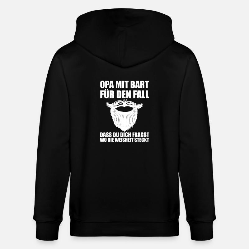 Papi avec une barbe - Veste à capuche bio CULTIVATOR Stanley/Stella Unisexe - noir