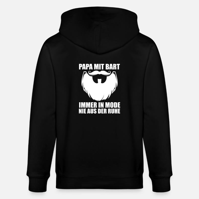 Papa Mit Bart - Stanley/Stella Unisex Bio-Kapuzenjacke CULTIVATOR  - Schwarz