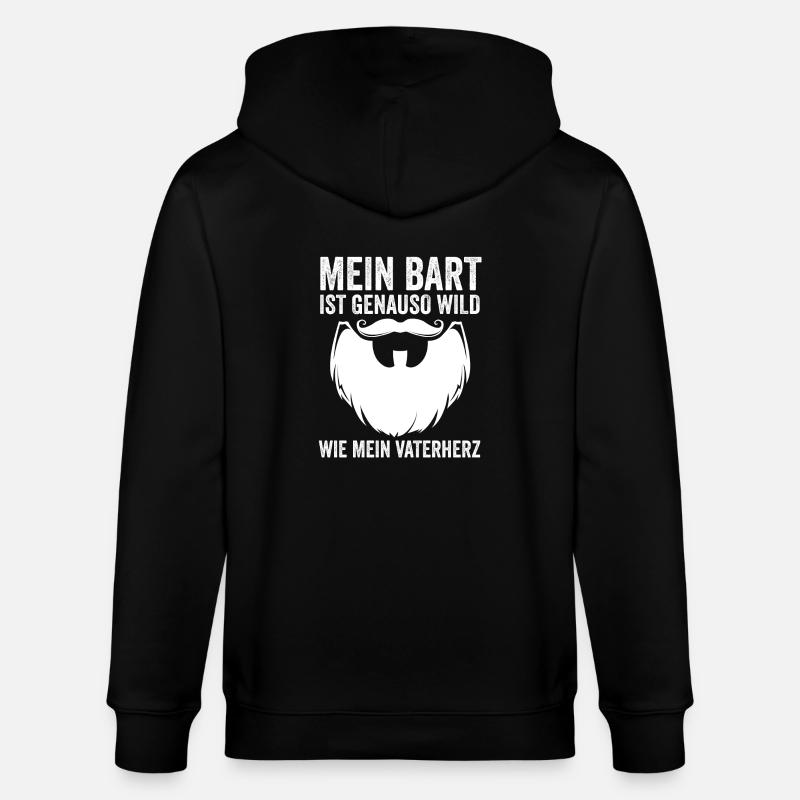Papa Mit Bart - Stanley/Stella Unisex Bio-Kapuzenjacke CULTIVATOR  - Schwarz