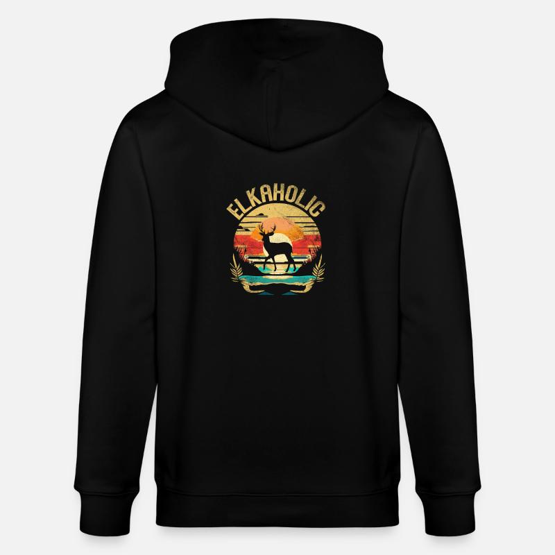 Elchjagd Elkaholische Jäger - Stanley/Stella Unisex Bio-Kapuzenjacke CULTIVATOR  - Schwarz