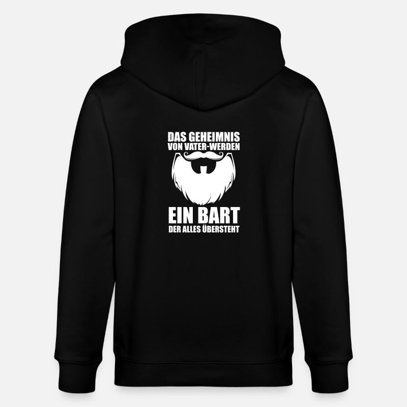Papa Mit Bart - Stanley/Stella Unisex Bio-Kapuzenjacke CULTIVATOR  - Schwarz