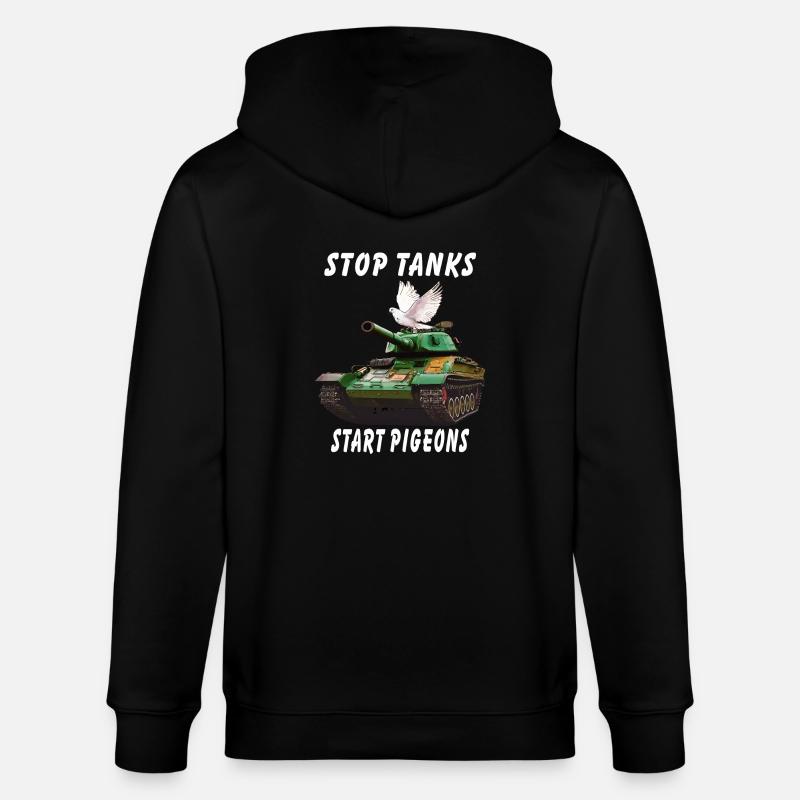 STOP TANKS START PIGEONS - Stanley/Stella Unisex Bio-Kapuzenjacke CULTIVATOR - Schwarz