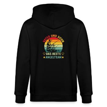 SOHN UND VATER DAS BESTE ANGELTEAM Männer Angler - Stanley/Stella Unisex Bio-Kapuzenjacke CULTIVATOR  - Schwarz - Hinten - Anna (173cm)
