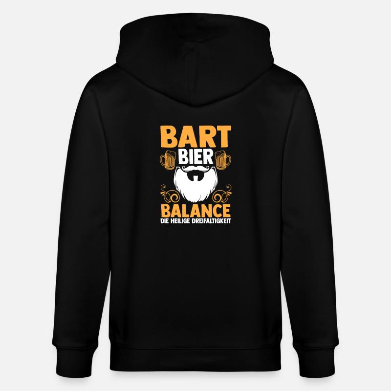 Bier Bärtig Bartträger Bart - Stanley/Stella Unisex Bio-Kapuzenjacke CULTIVATOR  - Schwarz