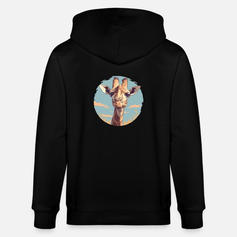 Giraffen Giraffe - Stanley/Stella Unisex Bio-Kapuzenjacke CULTIVATOR  - Schwarz