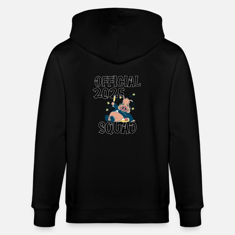Official 2025 Squad, das Sylvester/Neujahrs-Design - Stanley/Stella Unisex Bio-Kapuzenjacke CULTIVATOR  - Schwarz