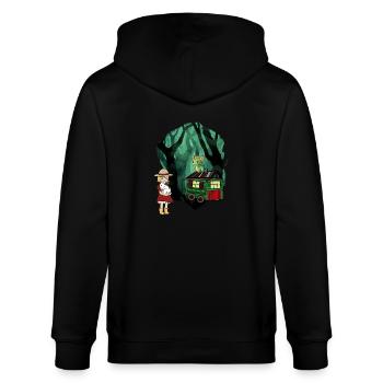 Märchen Märchenfigur Drache Wald Abenteuer - Stanley/Stella Unisex Bio-Kapuzenjacke CULTIVATOR  - Schwarz - Hinten - Anna (173cm)