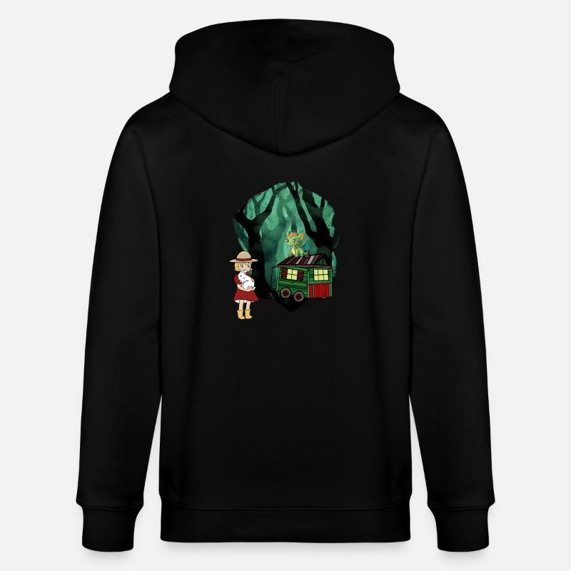 Märchen Märchenfigur Drache Wald Abenteuer - Stanley/Stella Unisex Bio-Kapuzenjacke CULTIVATOR  - Schwarz