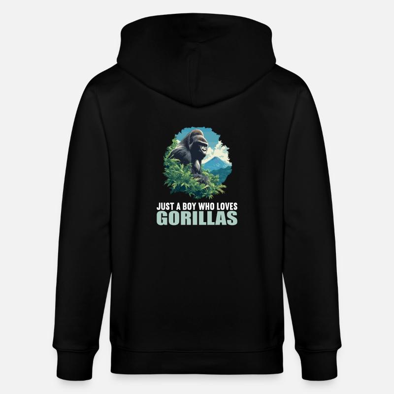 Gorillas Gorilla - Stanley/Stella CULTIVATOR  Unisex Organic Hooded Jacket - black