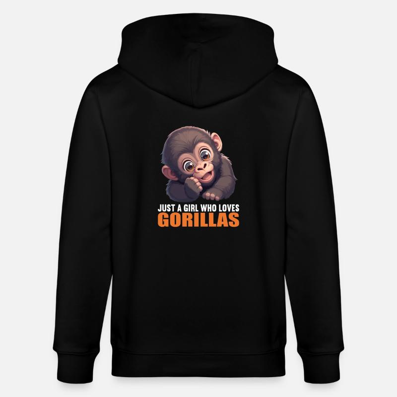 Gorillas Gorilla - Stanley/Stella CULTIVATOR  Unisex Organic Hooded Jacket - black