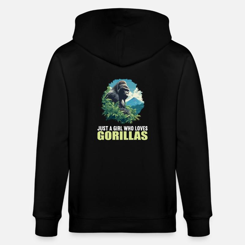 Gorillas Gorilla - Stanley/Stella CULTIVATOR  Unisex Organic Hooded Jacket - black