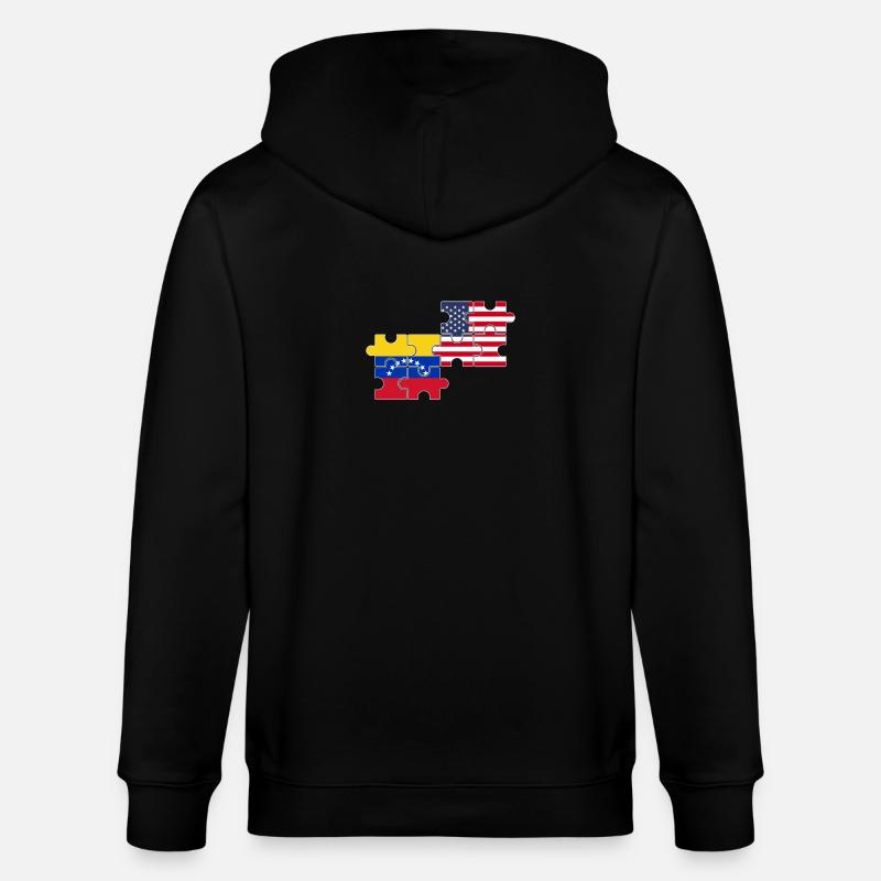 Venezuela États-Unis Drapeau Américain - Veste à capuche bio CULTIVATOR Stanley/Stella Unisexe - noir