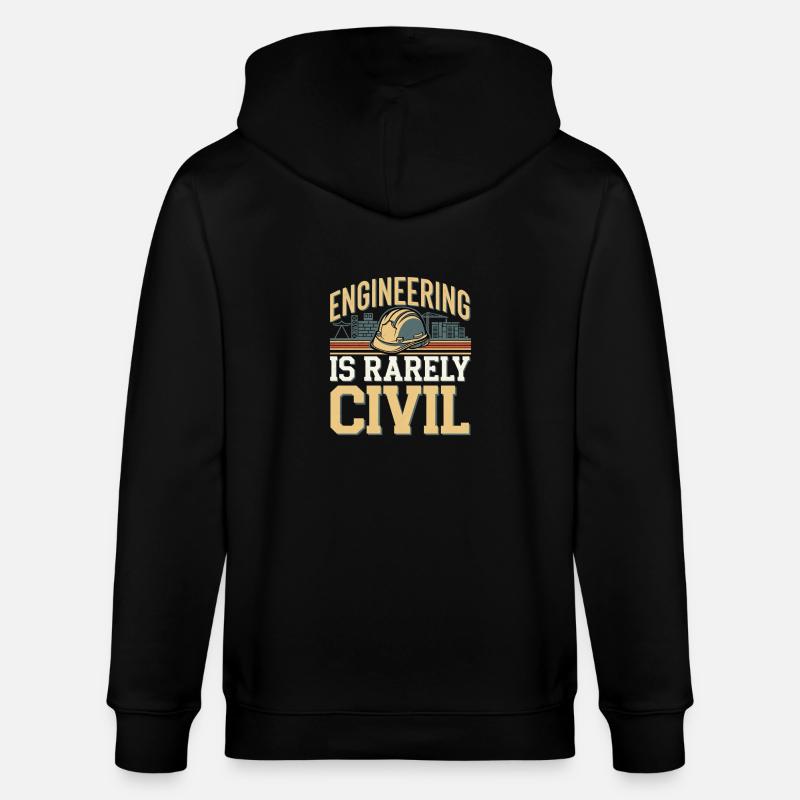 Engineering Is Rarely Civil 7 - Stanley/Stella Unisex Bio-Kapuzenjacke CULTIVATOR  - Schwarz