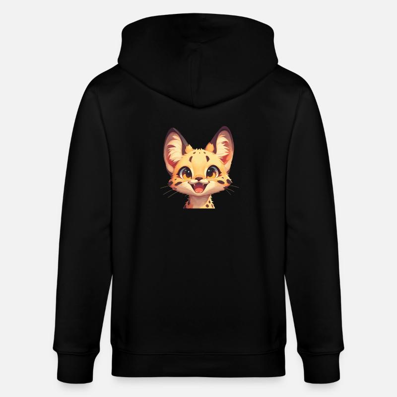 Servale Serval - Stanley/Stella Unisex Bio-Kapuzenjacke CULTIVATOR  - Schwarz
