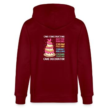 Torte Törtchen Dekoration Kuchen - Stanley/Stella Unisex Bio-Kapuzenjacke CULTIVATOR  - Burgunderrot - Hinten - Anna (173cm)