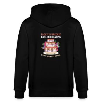 Torte Törtchen Dekoration Kuchen - Stanley/Stella Unisex Bio-Kapuzenjacke CULTIVATOR  - Schwarz - Hinten - Anna (173cm)