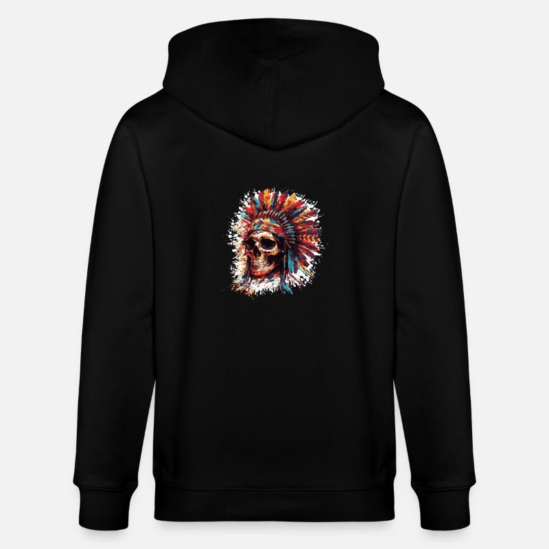Crâne de chef indien - Veste à capuche bio CULTIVATOR Stanley/Stella Unisexe - noir