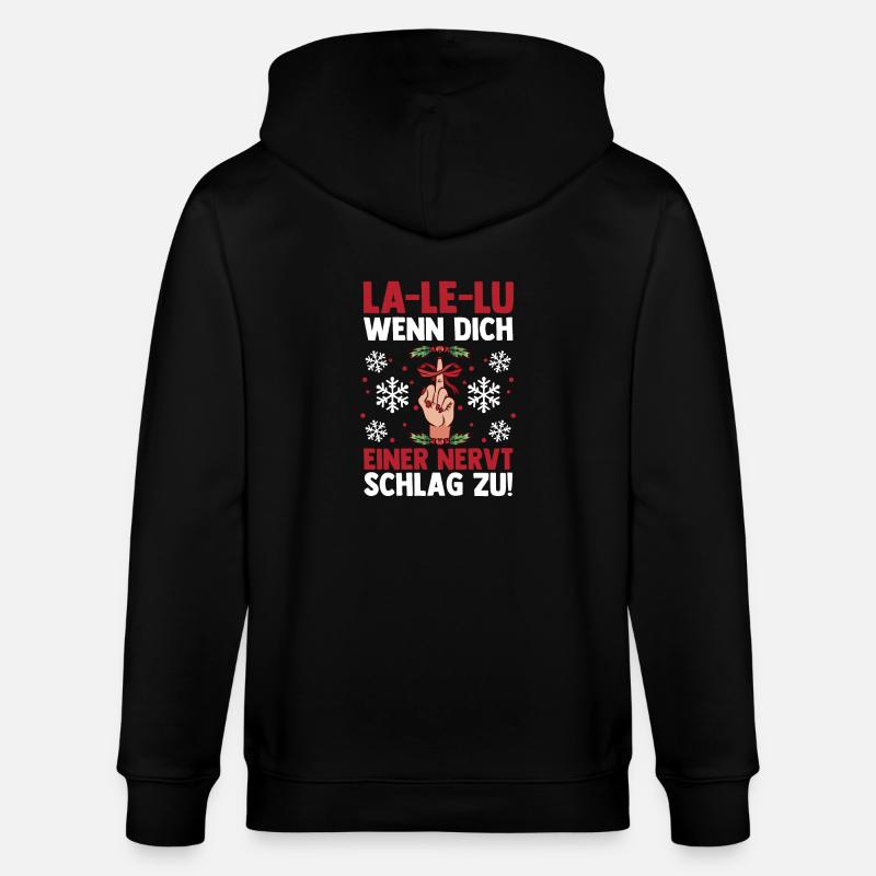 Weihnachtsmann Mittelfinger Weihnachten - Stanley/Stella Unisex Bio-Kapuzenjacke CULTIVATOR  - Schwarz