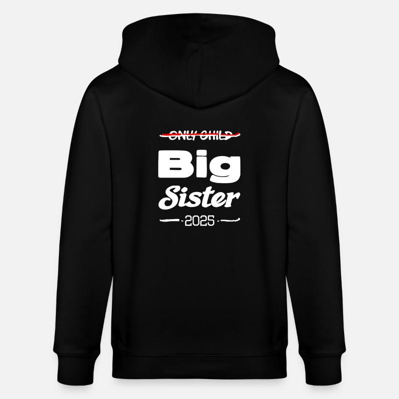 Nur Kind grosse Schwester 2025 - Stanley/Stella Unisex Bio-Kapuzenjacke CULTIVATOR - Schwarz