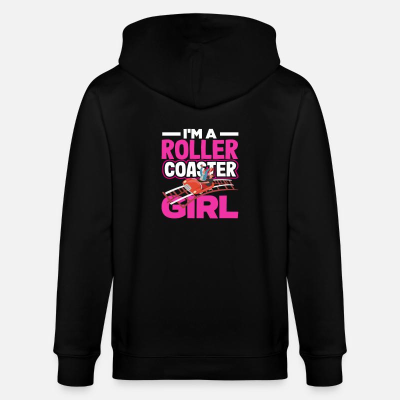 Ich Bin Ein Achterbahn Mädchen - Stanley/Stella Unisex Bio-Kapuzenjacke CULTIVATOR  - Schwarz