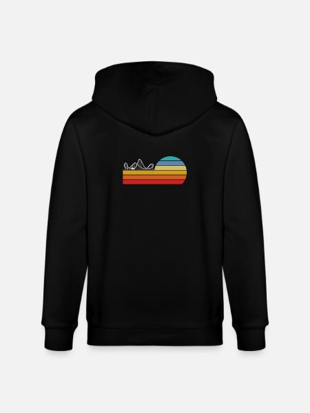 Roller Coaster Retro Sunset Style - Stanley/Stella CULTIVATOR  Unisex Organic Hooded Jacket - black