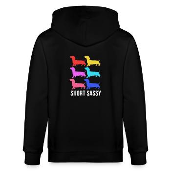 Dackel - Stanley/Stella Unisex Bio-Kapuzenjacke CULTIVATOR  - Schwarz - Hinten - Anna (173cm)