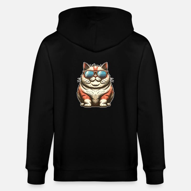 Dicke Coole Katze - Stanley/Stella Unisex Bio-Kapuzenjacke CULTIVATOR  - Schwarz