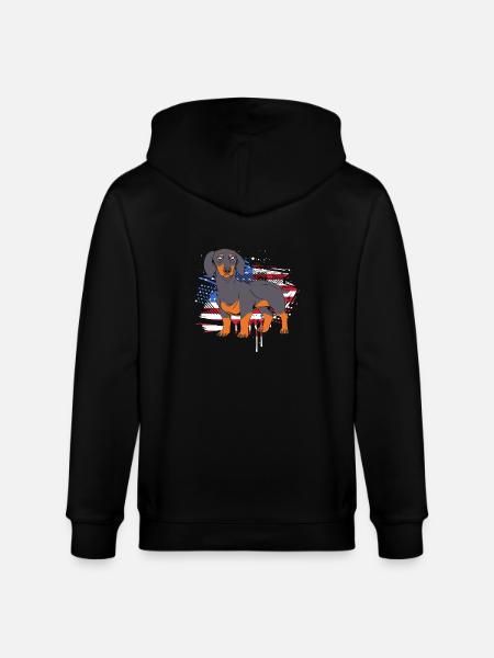 Dachshund - Stanley/Stella CULTIVATOR  Unisex Organic Hooded Jacket - black