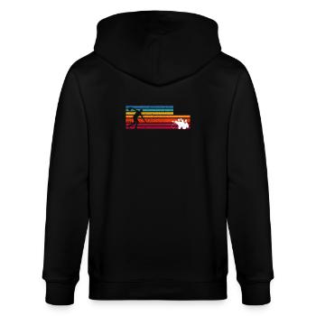 Kegeln Retro Stil für Bowling Liebhaber - Stanley/Stella Unisex Bio-Kapuzenjacke CULTIVATOR  - Schwarz - Hinten - Anna (173cm)