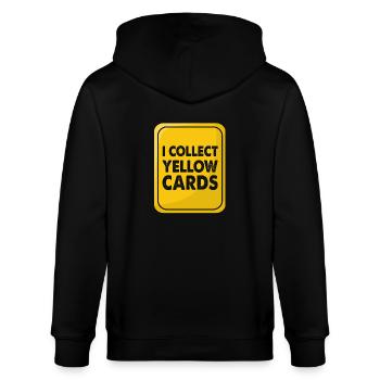 Je collectionne les cartons jaunes Football humoristique - Veste à capuche bio CULTIVATOR Stanley/Stella Unisexe - noir - Dos - Anna (173cm)