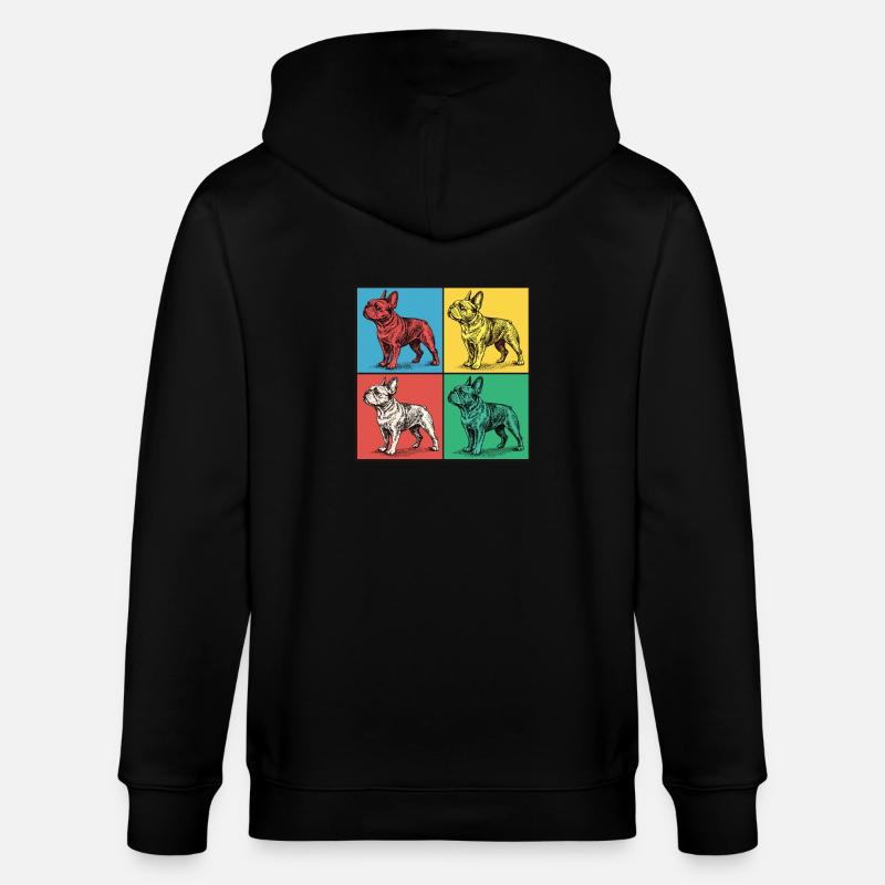 Bouledogue français Pop Art Design - Veste à capuche bio CULTIVATOR Stanley/Stella Unisexe - noir