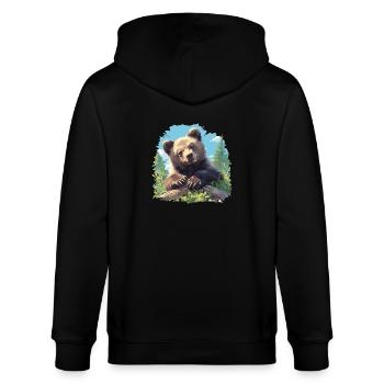 Grizzlis Ours grizzly - Veste à capuche bio CULTIVATOR Stanley/Stella Unisexe - noir - Dos - Anna (173cm)
