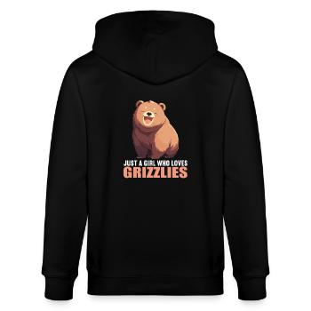 Grizzlis Ours grizzly - Veste à capuche bio CULTIVATOR Stanley/Stella Unisexe - noir - Dos - Anna (173cm)