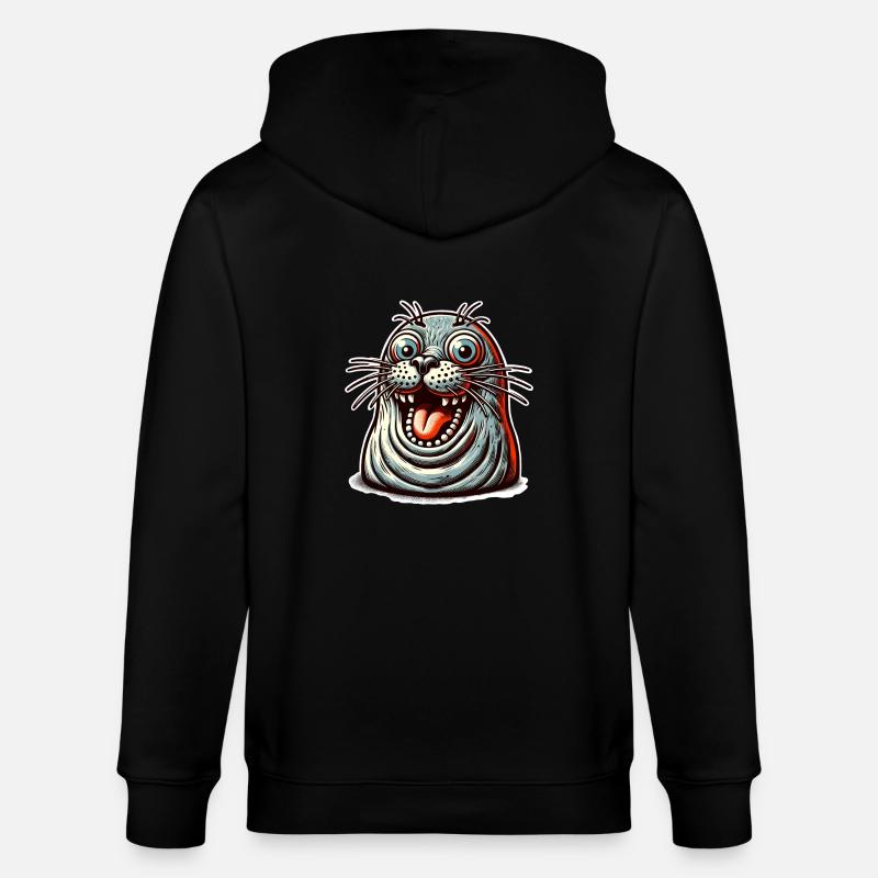 Robbe Seehund - Stanley/Stella Unisex Bio-Kapuzenjacke CULTIVATOR  - Schwarz