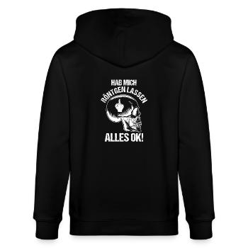 Ich Habe Mich Röntgen Lassen Mittelfinger - Stanley/Stella Unisex Bio-Kapuzenjacke CULTIVATOR  - Schwarz - Hinten - Anna (173cm)