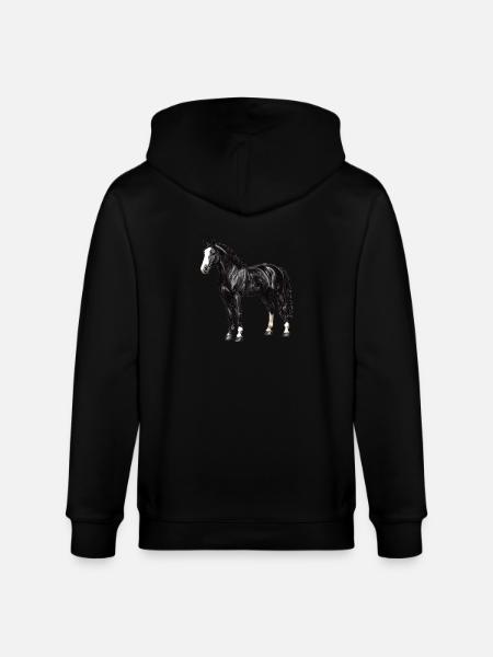 Pferde Pferd - Stanley/Stella Unisex Bio-Kapuzenjacke CULTIVATOR  - Schwarz