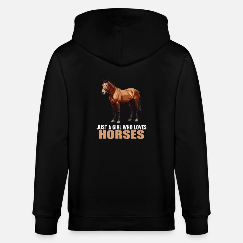 Pferde Pferd - Stanley/Stella Unisex Bio-Kapuzenjacke CULTIVATOR  - Schwarz