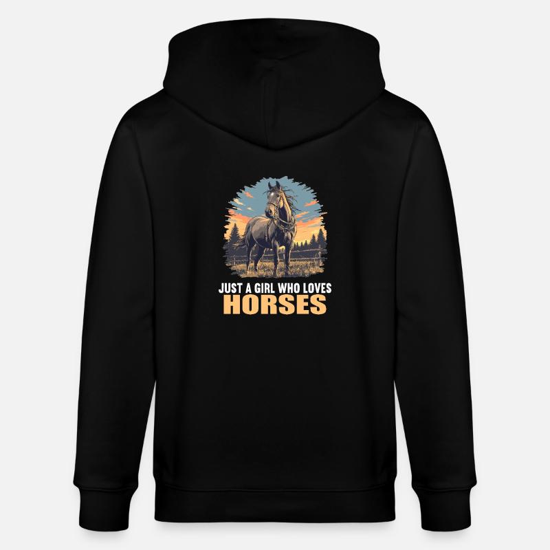 Pferde Pferd - Stanley/Stella Unisex Bio-Kapuzenjacke CULTIVATOR - Schwarz