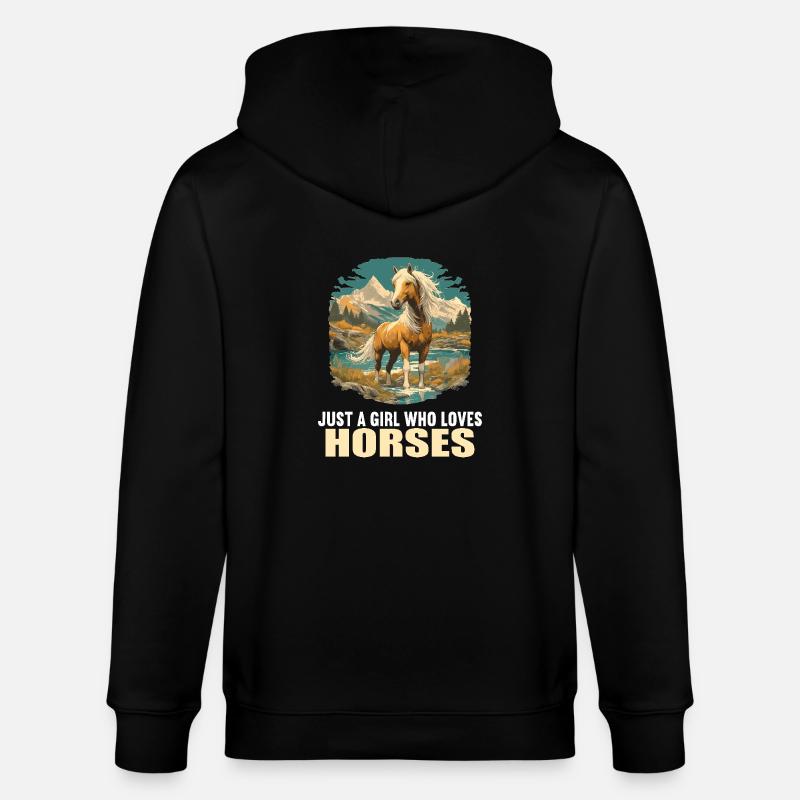 Pferde Pferd - Stanley/Stella Unisex Bio-Kapuzenjacke CULTIVATOR  - Schwarz