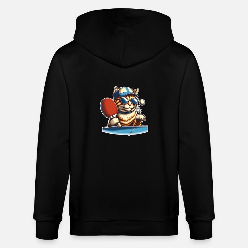 Chat de ping-pong - Veste à capuche bio CULTIVATOR Stanley/Stella Unisexe - noir