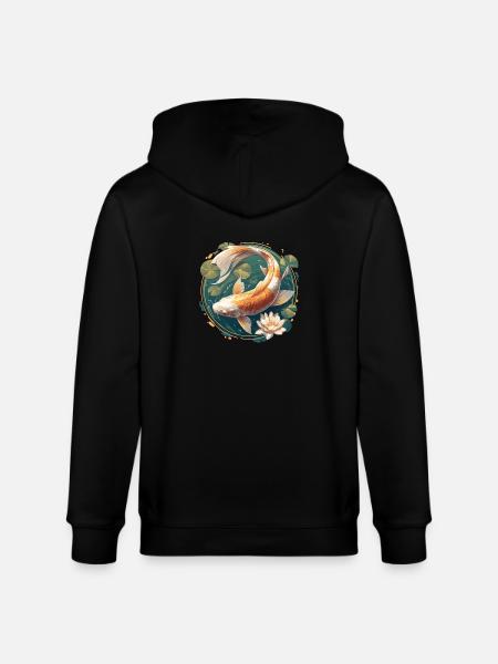 Kois Koi Karpfen - Stanley/Stella Unisex Bio-Kapuzenjacke CULTIVATOR - Schwarz