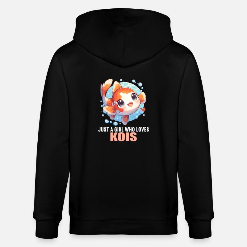 Kois Koi Karpfen - Stanley/Stella Unisex Bio-Kapuzenjacke CULTIVATOR  - Schwarz
