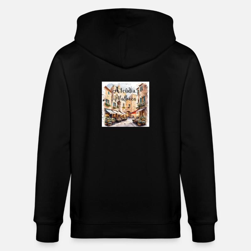 Alcudia Mallorca - Stanley/Stella Unisex Bio-Kapuzenjacke CULTIVATOR - Schwarz