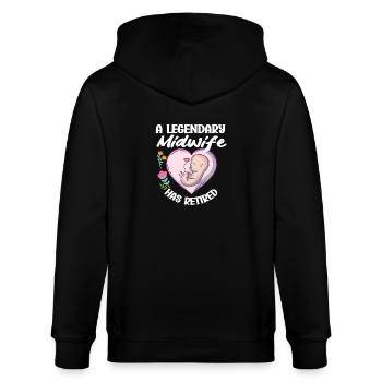 Eine Legendäre Hebamme Hat Sich Zurückgezogen - Stanley/Stella Unisex Bio-Kapuzenjacke CULTIVATOR  - Schwarz - Hinten - Anna (173cm)