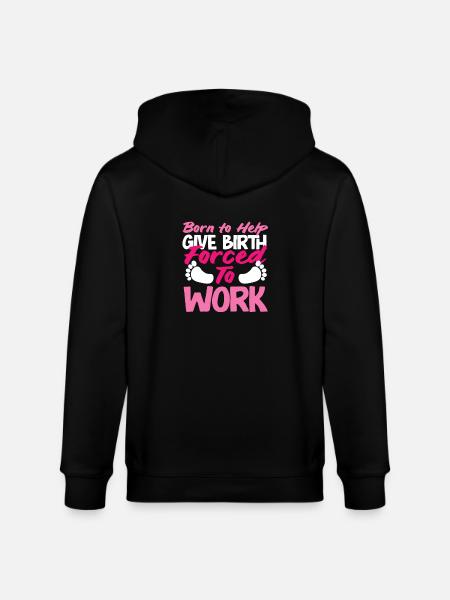 Midwife born to help - Stanley/Stella CULTIVATOR Unisex Organic Hooded Jacket - black